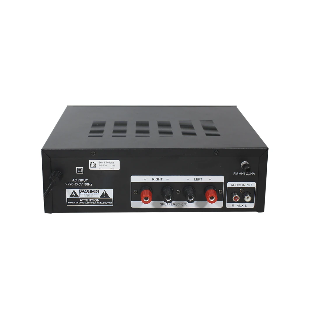 2*70W Bluetooth Stereo Amplifier Receiver - Phono, Coaxial, FM Radio, USB & SD Memory Card Readers, Line Input, Digital LED Display, Microphone Inputs