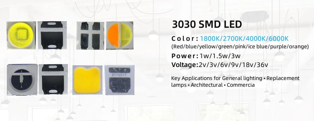Quality LED Single Core 3030 1W 3V 6V 9V Blue 460nm 470nm 1W 3V SMD LED Chip
